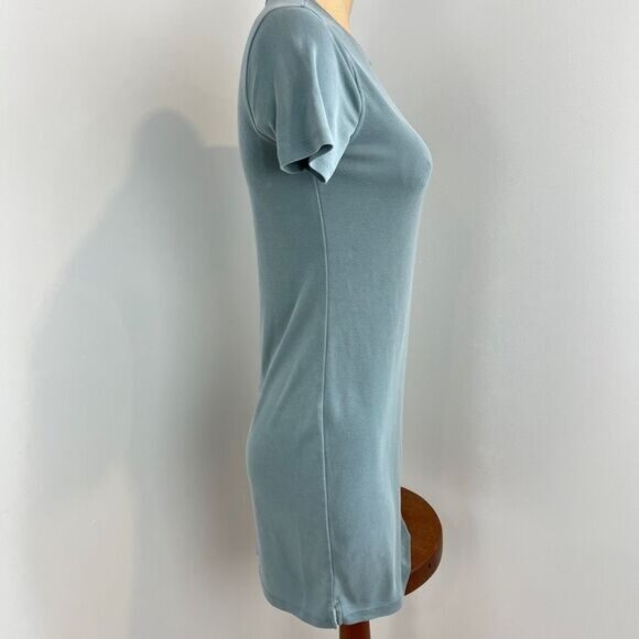 Abercrombie & Fitch Women's XST Tall Light Blue T-Shirt Dress Short Sleeve Knee - Picture 2 of 14